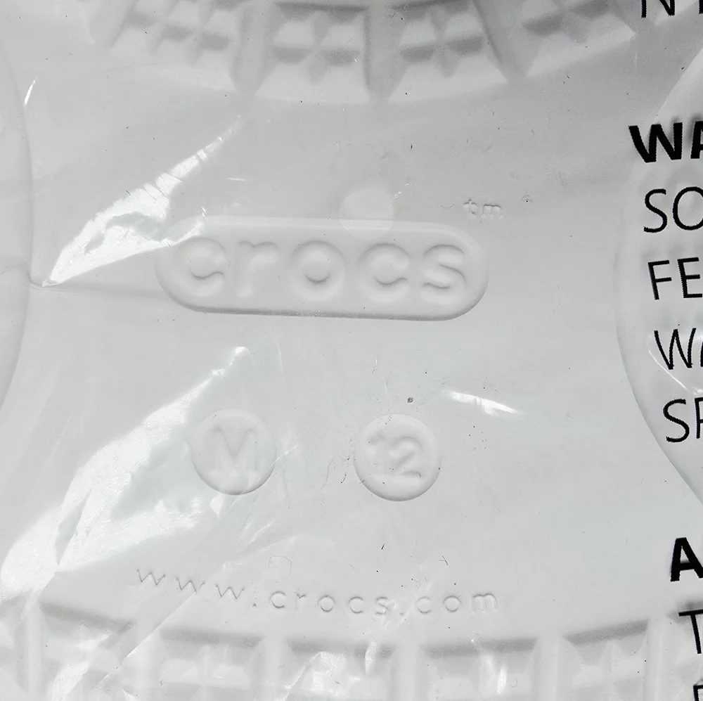 Crocs | Mens Size 12 Classic Two Strap Slide Sandals In True White
